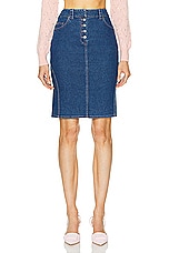FWRD Renew Dior Denim Skirt in Blue, view 1, click to view large image.