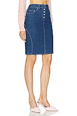 FWRD Renew Dior Denim Skirt in Blue, view 2, click to view large image.