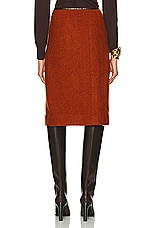 FWRD Renew Hermes Wrap Buckle Skirt in Orange, view 4, click to view large image.
