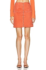 FWRD Renew Chanel Denim Skirt in Red, view 1, click to view large image.