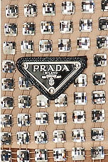 FWRD Renew Prada Rhinestone Embroidered Mesh Mini Skirt in Silver, view 6, click to view large image.