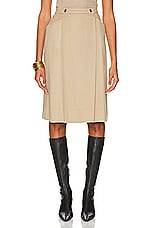 FWRD Renew Chanel Wrap Wool Skirt in Beige, view 1, click to view large image.
