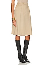 FWRD Renew Chanel Wrap Wool Skirt in Beige, view 2, click to view large image.