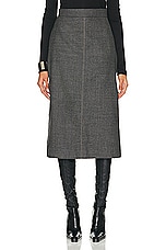 FWRD Renew Fendi Zucca Pleated Long Skirt in Grey, view 1, click to view large image.