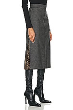 FWRD Renew Fendi Zucca Pleated Long Skirt in Grey, view 2, click to view large image.