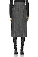 FWRD Renew Fendi Zucca Pleated Long Skirt in Grey, view 3, click to view large image.