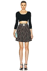 FWRD Renew Dior Mixed Tweed Skirt in Multi, view 4, click to view large image.