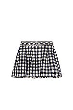 FWRD Renew Chanel Check Skirt in Black & White, view 2, click to view large image.