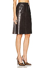 FWRD Renew Chanel Leather Skirt in Brown, view 2, click to view large image.