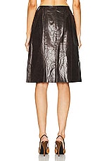 FWRD Renew Chanel Leather Skirt in Brown, view 3, click to view large image.