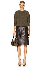 FWRD Renew Chanel Leather Skirt in Brown, view 4, click to view large image.