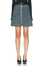 FWRD Renew Louis Vuitton Denim Zip Monogram Skirt in Blue, view 1, click to view large image.