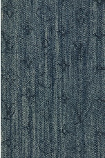 FWRD Renew Louis Vuitton Denim Zip Monogram Skirt in Blue, view 5, click to view large image.
