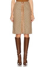 FWRD Renew Gucci GG Zip Pencil Skirt in Beige, view 1, click to view large image.