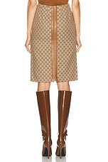 FWRD Renew Gucci GG Zip Pencil Skirt in Beige, view 4, click to view large image.