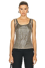FWRD Renew Fendi Zucca Tank Top in Brown, view 1, click to view large image.