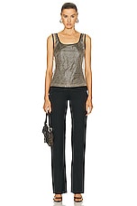 FWRD Renew Fendi Zucca Tank Top in Brown, view 4, click to view large image.