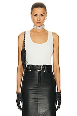 FWRD Renew Chanel Ribbed Tank Top in White, view 1, click to view large image.