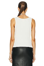 FWRD Renew Chanel Ribbed Tank Top in White, view 3, click to view large image.