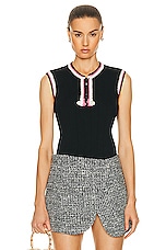 FWRD Renew Chanel Knit Top in Black, view 1, click to view large image.