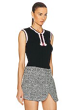 FWRD Renew Chanel Knit Top in Black, view 2, click to view large image.