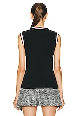 FWRD Renew Chanel Knit Top in Black, view 3, click to view large image.