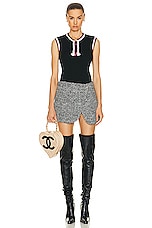 FWRD Renew Chanel Knit Top in Black, view 4, click to view large image.