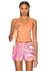 FWRD Renew Chanel Quilted Tank Top in Orange, view 1, click to view large image.