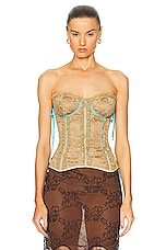 FWRD Renew Dolce &amp; Gabbana Corset Top in Gold, view 1, click to view large image.