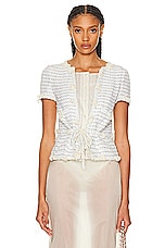 FWRD Renew Chanel Tweed Top in Cream, view 1, click to view large image.