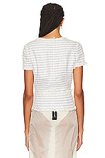 FWRD Renew Chanel Tweed Top in Cream, view 3, click to view large image.