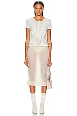 FWRD Renew Chanel Tweed Top in Cream, view 4, click to view large image.
