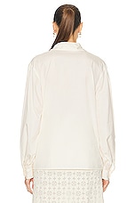 FWRD Renew Chanel Balloon Sleeve Shirt in Ivory, view 3, click to view large image.