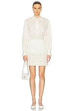 FWRD Renew Chanel Balloon Sleeve Shirt in Ivory, view 4, click to view large image.