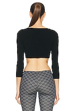 FWRD Renew Celine Crop Long Sleeve Top in Black, view 3, click to view large image.