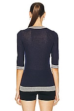 FWRD Renew Chanel Cashmere Knit Top in Navy, view 3, click to view large image.