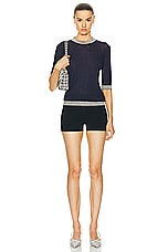 FWRD Renew Chanel Cashmere Knit Top in Navy, view 4, click to view large image.