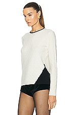 FWRD Renew Chanel Cashmere Knit Coco Mark Top in White, view 3, click to view large image.