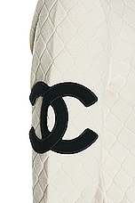 FWRD Renew Chanel Cashmere Knit Coco Mark Top in White, view 6, click to view large image.