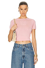 FWRD Renew Chanel Vintage Short Sleeve Shirt in Pink, view 1, click to view large image.