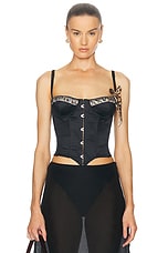 FWRD Renew Roberto Cavalli Corset Top in Black, view 1, click to view large image.