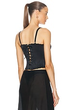 FWRD Renew Roberto Cavalli Corset Top in Black, view 4, click to view large image.