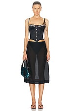 FWRD Renew Roberto Cavalli Corset Top in Black, view 5, click to view large image.