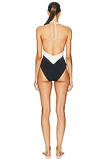 FWRD Renew Chanel Colorblock Logo One Piece Swimsuit in Multi, view 3, click to view large image.