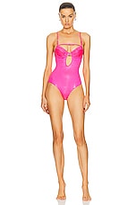 FWRD Renew Dior One Piece Swimsuit in Pink, view 1, click to view large image.