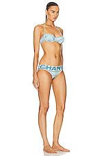 FWRD Renew Chanel Logo Bikini Set in Blue, view 2, click to view large image.