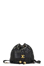 Chanel Wool Nylon Quilted Coco Neige Black Backpack For Sale at 1stDibs