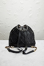 FWRD Renew Chanel Vintage Chain Ball Backpack in Black, view 3, click to view large image.