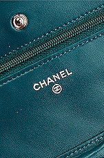 FWRD Renew Chanel Lambskin Matelasse Wallet on Chain Shoulder Bag in Blue, view 6, click to view large image.