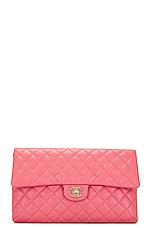 FWRD Renew Chanel Caviar Classic Flap Clutch in Pink, view 1, click to view large image.